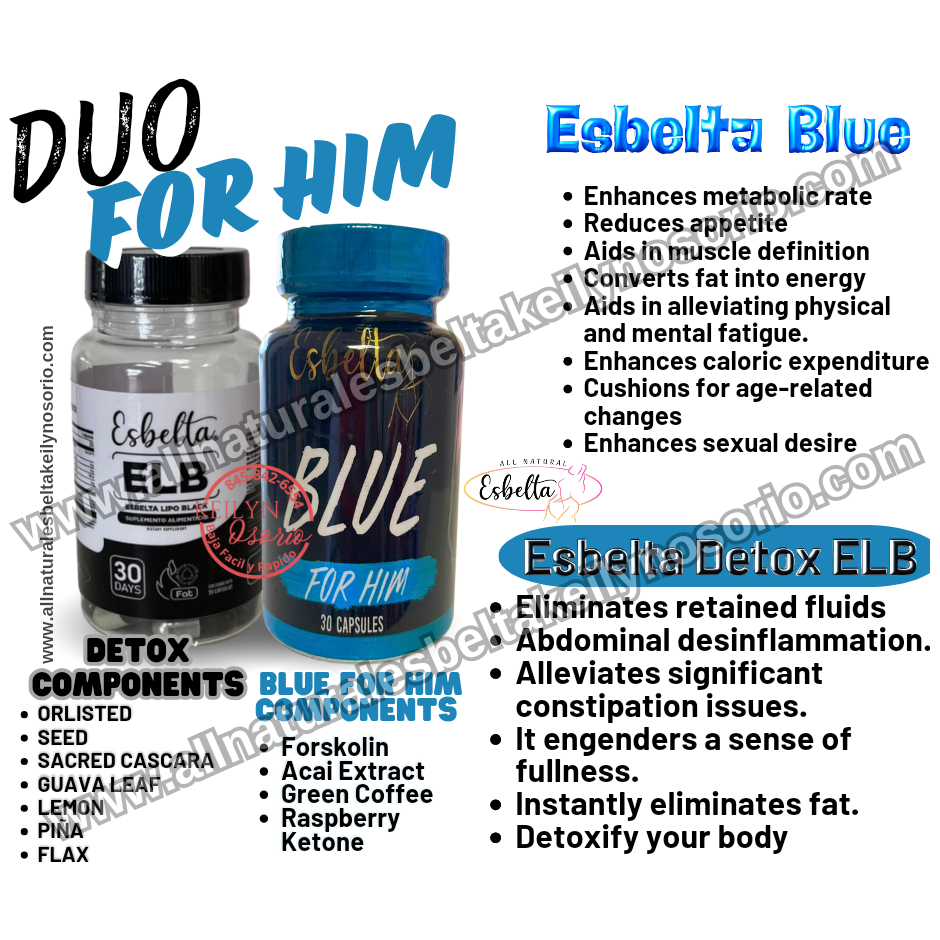 ESBELTA BLUE Y ESBELTA DETOX ELB CÁPSULAS PARA LA PERDIDA DE PESO