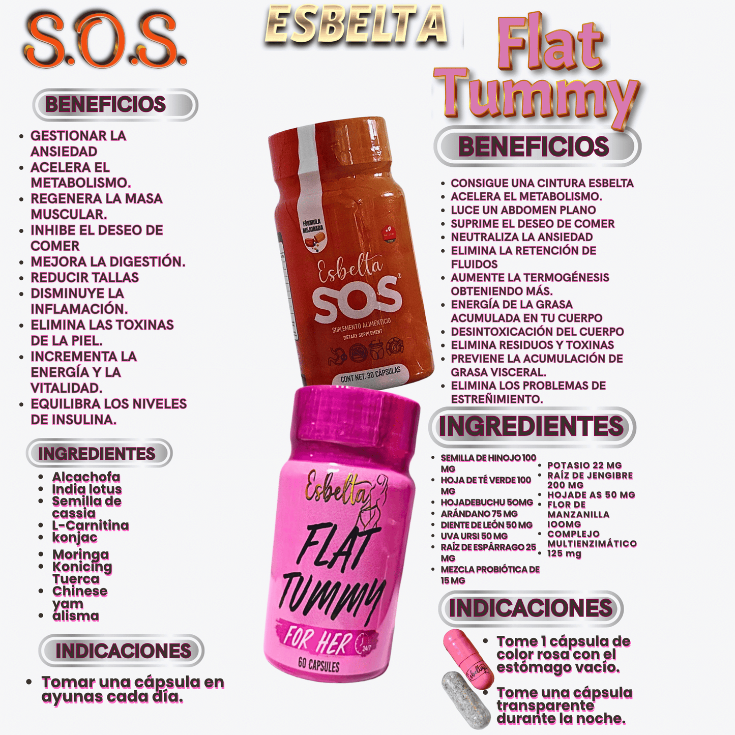 Esbelta Flat Tummy y Esbelta sos