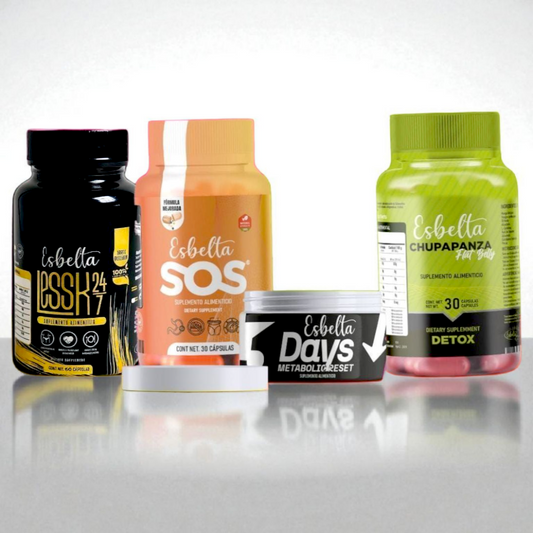 Kit Esbelta para Bienestar y Apoyo de Metabolismo | Less-K, sos, Detox flat belly y 3 day reset All Natural Esbelta
